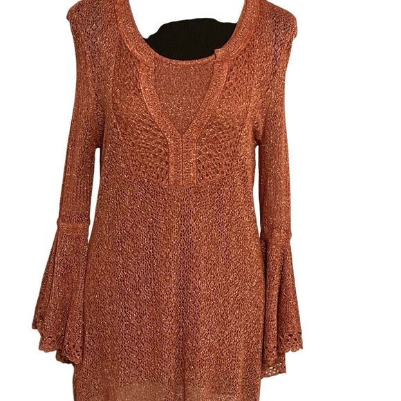 Chico’s Women’s Metallic Like Tunic/Sweater - Picture 2 of 12